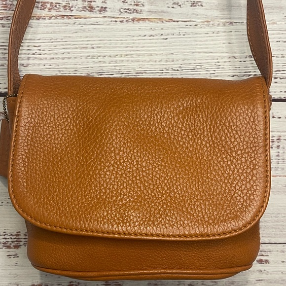 Coach Vintage 1996 Sonoma Flap Crossbody Bag Brown Pebble Leather Small 4919 - Picture 3 of 8